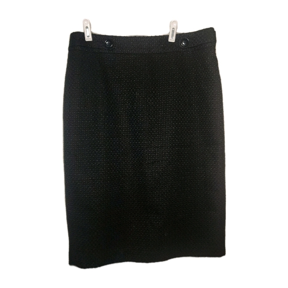 Ann Taylor Black Pencil Skirt Knee Length Business Office Career Sz 10